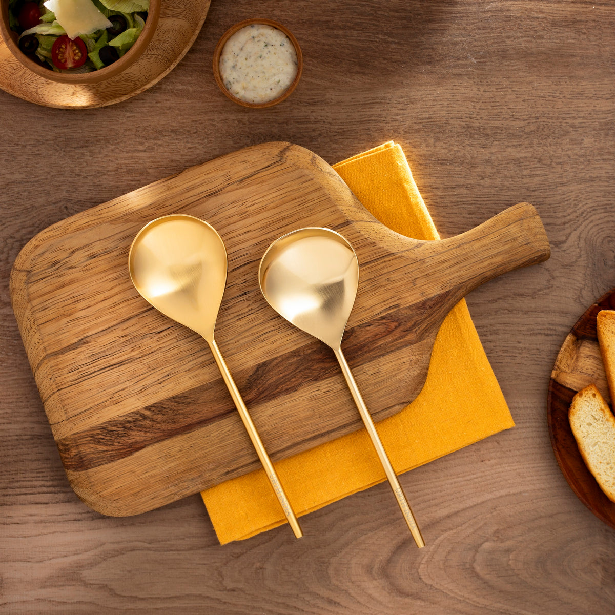 Gold Serving Spoons (set of 2) UrthIndia